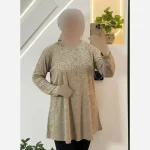 تونیک نگین دار مدل ژالین ژاکارد ویسکوز فری سایز - تصویر 5