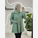 تونیک نگین دار مدل ژالین ژاکارد ویسکوز فری سایز - تصویر 7
