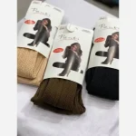 جوراب شلواری گندمی چهارفصل پنتی طرح گندم فری سایز مشکی کرم - تصویر 3