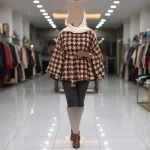 شنل پانچ فوتر جناقی زنانه همراه با کمربند فری سایز - تصویر 11