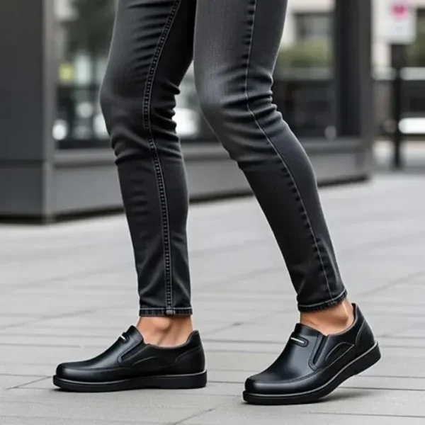 کفش راحتی رسمی مردانه طبی دوردوخت کف دوخت مدل جردن چرم صنعتی - تصویر 8