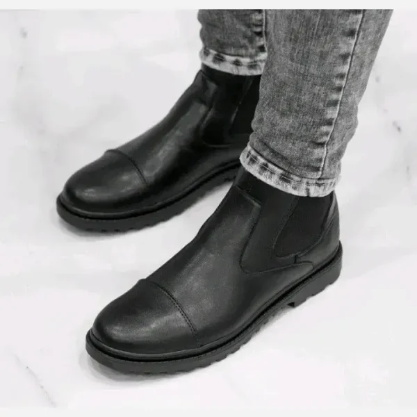 نیم بوت مردانه رویه چرم درجه یک دوردوخت سبک و راحت سایز 40 تا 44 - تصویر 2