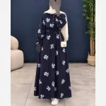 پیراهن پاییزه مخمل شانل طرح پاپیون فری سایز - تصویر 2
