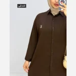 شومیز مانتویی الماس سایز بزرگ تنسل میله ای فری سایز - تصویر 3