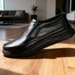 کفش مردانه طبی لژدار مدل تحسین رویه چرم صنعتی دور دوخت کشی - تصویر 4