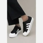 کتونی ونس سه خط رویه کتان زیره پی وی سی سایز 37 تا 40