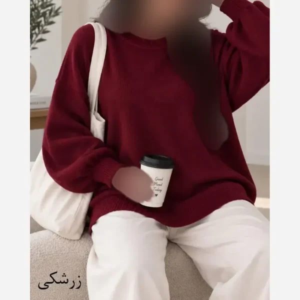 بلوز بافت زنانه نخ ترک ساده لش ضد حساسیت سایز 36 تا 50 - تصویر 10