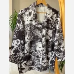 شومیز مانتو پتینه پریناز جنس بوگاتی گرم بالا رنگ مشکی فری سایز - تصویر 3