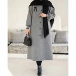 مانتو بلند پاییزه مدل جواهر جنس ریما - تصویر 2