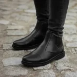 کفش نیم بوت مردانه چرم زیپی مدل اسپین رنگ مشکی سایز 40 تا 44 - تصویر 4
