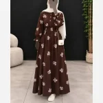 پیراهن پاییزه مخمل شانل طرح پاپیون فری سایز - تصویر 3