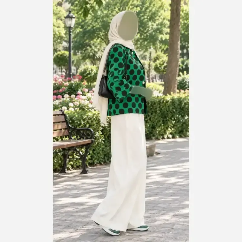 cc9ef82a-e663-4807-9ec1-da824eba52b8 کت مازراتی مجلسی زنانه و دخترانه پاییزی رنگ سبز مشکی فری سایز - تصویر 1
