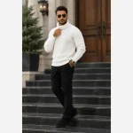 پلیور بافت مردانه و زنانه یقه اسکی اسپرت فری سایز رنگبندی متنوع - تصویر 11