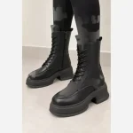 بوت لژ دار زنانه در دو رنگ مشکی و قهوه ای سایز 37 تا 40 - تصویر 2