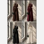 کت و شلوار زنانه سرمه ای جنس مازراتی اعلا سایز 36 تا 46 قد شلوار 112 - تصویر 3
