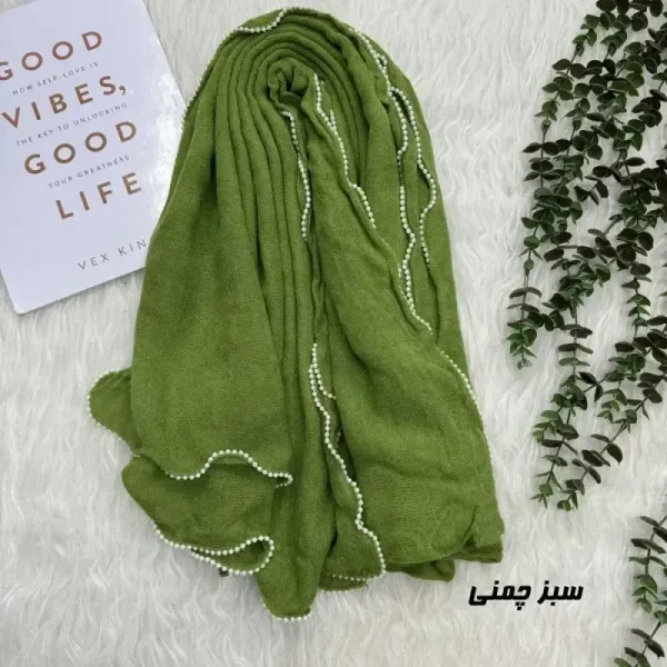 شال ساده نخی وارداتی دورنوار قواره 200 در 69 سانتیمتر - تصویر 8