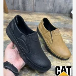 کفش طبی مردانه مدل CAT چرم دوردوخت با زیره پلیمری بادوام و سبک